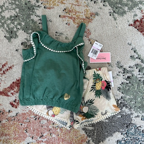 New Juicy Couture Girls Size 6 Tropical Boho Tank & Muslin Shorts Set - Picture 8 of 14